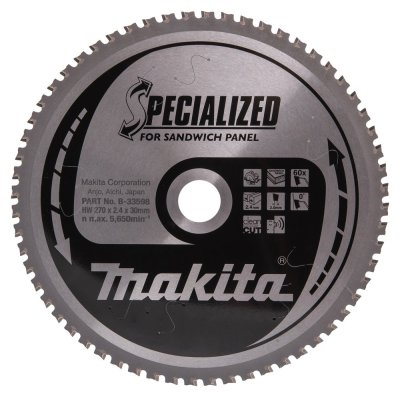 Imagen Disco sierra circular , Specialized T.C.T, 270 x 30 mm, 60 D B-33598 Makita