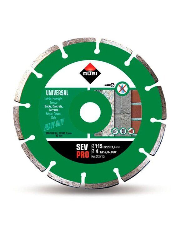 Disco diamante general de obra segmentado - SEV 115mm 25915 Rubi