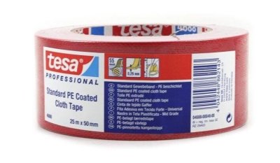 Imagen Cinta Americana Rojo Standard PE Coated Cloth 04688 25mx50mm Tesa