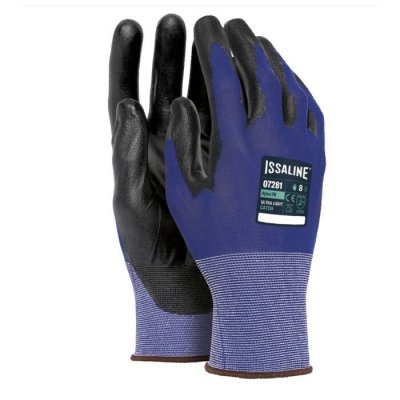 Imagen Guante Light Catch PU Negro/Nylon Azul 07281 Issaline