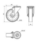 Rueda Giratoria 2-2238 - 20ZV125-UTR125 125mm Poliuretano Blanco Alex Rueda Giratoria 2-2238 - 20ZV125-UTR125 125mm Poliuretano Blanco Alex
